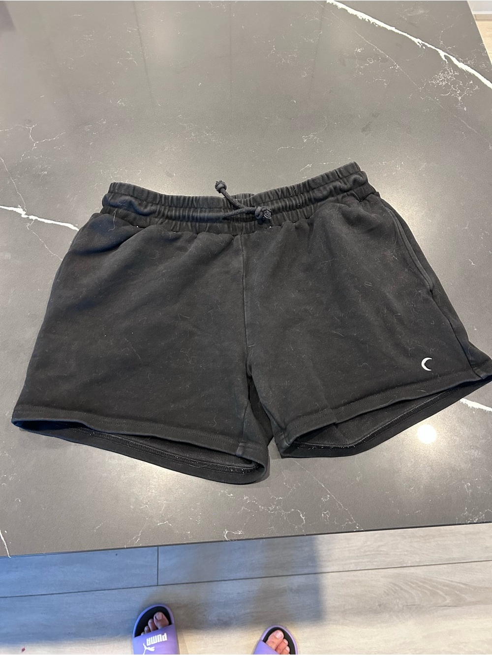 ZYIA Active Black Relaxation Shorts Elastic Waist Athleisure Comfort Lounge Wear